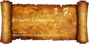 Krauth Fiametta névjegykártya